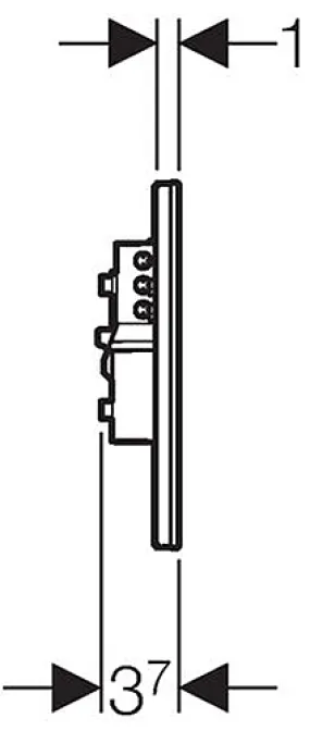 Geberit bedieningsplaat Sigma80 T.free 230V glas.zw 12 cm