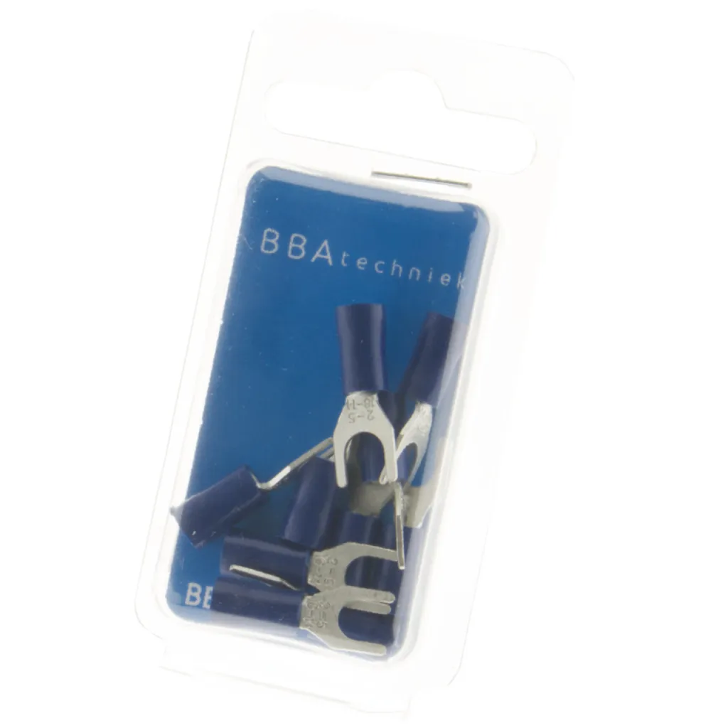 Kabelschoen vork Ø5.3mm blauw (10x)