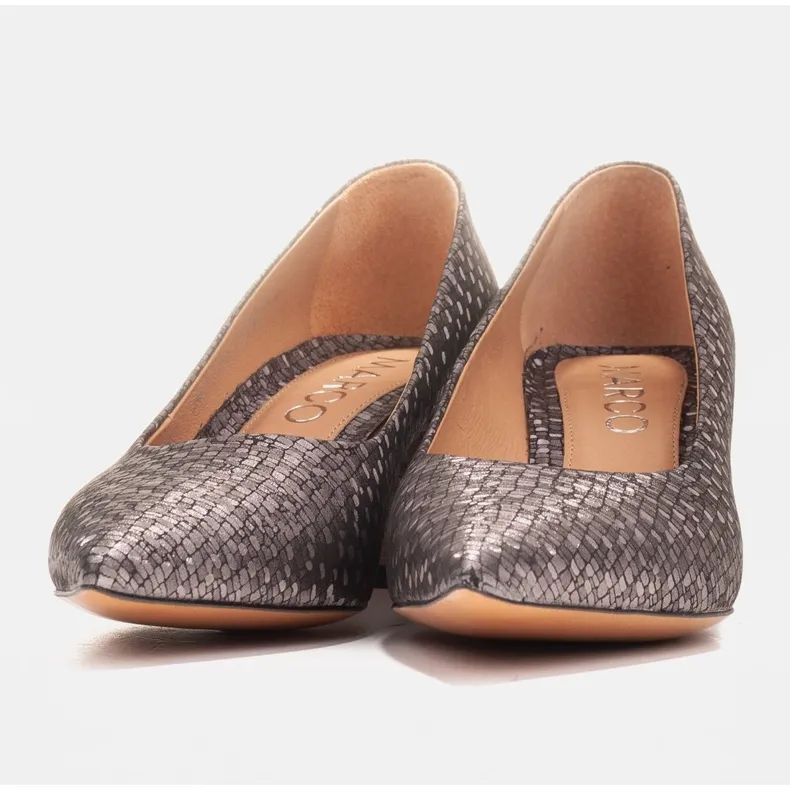 Marco Shoes Elegante pumps van leer met reliëf grijs
