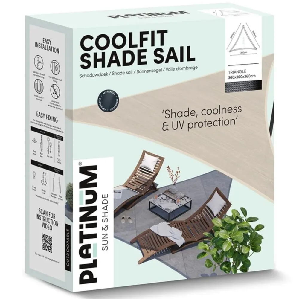 Platinum Platinum Sun & Shade Coolfit schaduwdoek driehoek 360x360x360cm Olijf