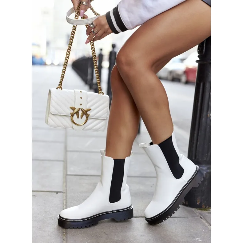 S.Barski Dames Hoge Laarzen Jodhpurs Wit Nemoreva