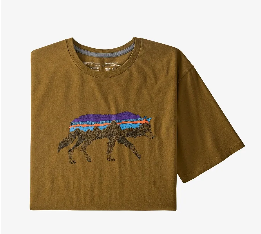 T Shirt Patagonia Men Back For Good Organic Mulch Brown Wolf